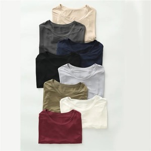 Nuevas camisetas de punto de algodón 2025 de verano 100% para hombres con impresión Digital cuello redondo colores sólidos diseño en blanco - Product Image 4