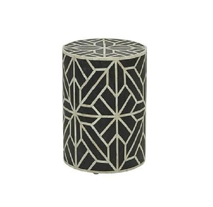 Best Design Bone Inlay Stool Quality Handicrafts Side <b>Table</b> in Black with Striped Design <b>for</b> Living Room Bedside <b>Table</b> India - Product Image 1