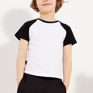 Camiseta de algodón de tacto suave para bebé hecha en fábrica Opción OEM con logotipo personalizado de color sólido liso - Product Image 3