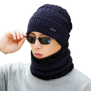 Gorro de Invierno Personalizado al por Mayor, Moderno y a la Moda para Adultos, Conjunto de Gorro y Bufanda, 100% Acrílico, Imagen de Lazo, Alta Calidad, para el Frío - Product Image 1