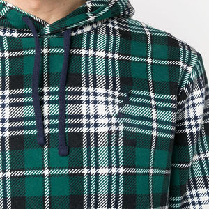 2025 hombres personalizados invierno bordado 100% algodón tartán cuadros patrón franela pulóver Sudadera con capucha ropa de calle para hombres - Product Image 2