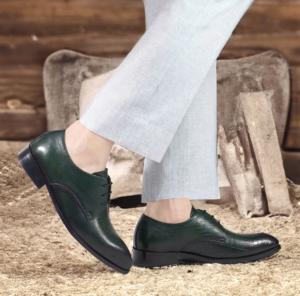 Zapatos de vestir italianos de lujo para hombre, elegantes zapatos de cuero con estampado verde con cordones y puntero 2505, cierre para otoño y primavera para verano - Product Image 2