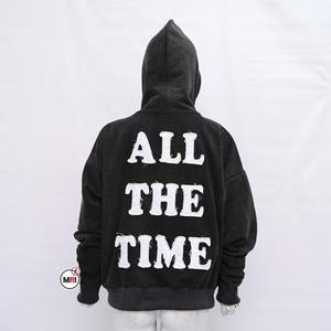 Vente en gros de sweats à capuche brodés de qualité supérieure 450GSM épais et lourds pour hommes 100% coton patch brodé sweat à capuche zippé - Product Image 2