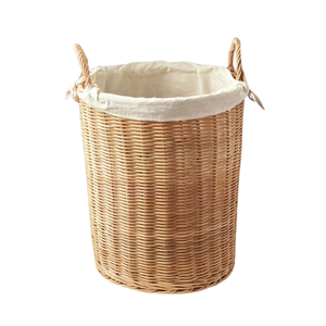 Panier en rotin tissé à la main personnalisable de qualité supérieure avec poignées doublure en coton panier panier organisateur de linge décor à la maison - Product Image 1