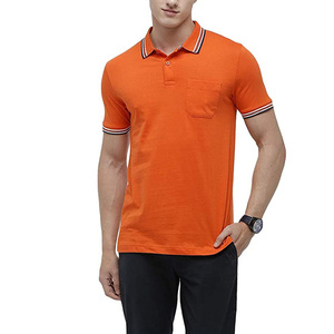 เสื้อโปโลผู้ชายแบบเข้ารูป, เสื้อโปโลผู้ชายสีส้มทรงสลิมฟิตเสื้อโปโลไซส์ใหญ่พิเศษสำหรับเด็กผู้ชาย