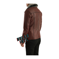 Blouson d'aviateur en cuir marron personnalisé de grande taille à col montant long pour hommes veste de pilote d'hiver chaude en fourrure de mouton Flight B3