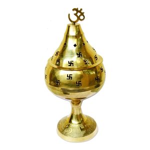 Brass <b>Moroccan</b> Agarwood Incense Burner Hand-made Eco-Friendly Religious Home <b>Decor</b> with Gold Finish - Product Image 2