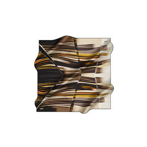 Black Silk Twill Striped Square Scarf - Product Image 1