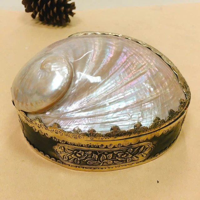 Artisanal Mother of Pearl Jewelry Chest with Royal Red Velvet Lining Unique Iridescent Rainbow Statement Gift MOP Accessory Box