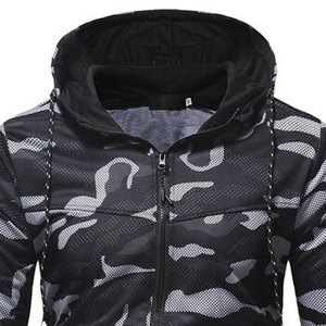 Custom Sport Wear Fitness Slim Fit Hoodies Full Zipper Men's Jacket Fishing <b>Run</b> Jacket Long Sleeve Hooded Closure - Product Image 6