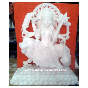 Statue en marbre italien Durga Maa, de style vintage - Product Image 1