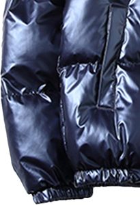 New Arrival Men's Waterproof Stand Collar Streetwear Solid Winter Puffer <b>Jacket</b> with Front Logo Regular Length - Product Image 2