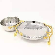 ชุดชามผลไม้ทองเหลืองกลม2ชิ้นสำหรับบ้านโรงแรมร้านอาหารชามอาหารสีเงินและขนมขบเคี้ยวชามเสิร์ฟอุปกรณ์สำหรับโรงแรม - Product Image 6