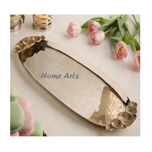 Bandeja de Servicio de Alimentos de Acero Inoxidable con Asa de Hoja, Bandeja de Alta Calidad para Chocolates y Aperitivos, Más Vendida - Product Image 6