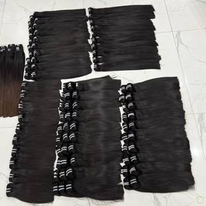 Tissage de cheveux humains vietnamiens vierges droits à double tissage, cuticules noires naturelles alignées 100g Extensions de cheveux - Product Image 4