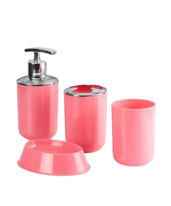 Ensemble de salle de bain Minimal Pink Shade Finition mate en silicone pour la vanité de salle de bain à la maison et l'utilisation décorative quotidienne Fabriqué à la main en Inde - Product Image 6