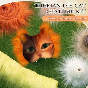 Matériel de <span class=keywords><strong>masque</strong></span> de bricolage Bandes de fausse fourrure de couleur vive <span class=keywords><strong>Masque</strong></span> Therian Fluffy Fuzzy Fabric Craft Fur for Therian Gear Furry Mask - Product Image 2