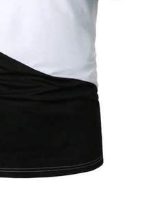 Camiseta Polo Personalizada para Hombre, Bloques de Color Verde, Blanco y Negro, Manga Corta, Corte Moderno, Algodón Piqué, Informal, para Golf y Deportes - Product Image 6