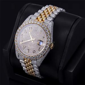 Montres Hip Hop de Luxe Faits Main Entièrement Serties de Diamants Moissanite VVS1 avec Cadran en Verre et Mouvement Automatique, Bracelet Dissimulé – Vente Flash - Product Image 4