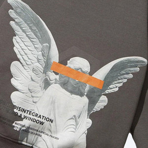 Sweat à capuche surdimensionné pour homme, personnalisé avec logo imprimé, respirant, nouvelle mode hiver 2024, motif uni teint. - Product Image 6