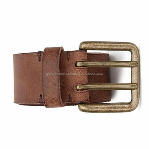 Vintage Style Handmade <b>Brown</b> Natural Leather Casual <b>Belt</b> <b>for</b> <b>Men</b> in All Custom Sizes With Solid Brass Plated Double Prong Buckle - Product Image 1