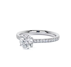 10k jaune Rose et or blanc rond taille brillant diamant cultivé en laboratoire bague de mariage et de fiançailles bague de mariage élégante coupe diamant - Product Image 3