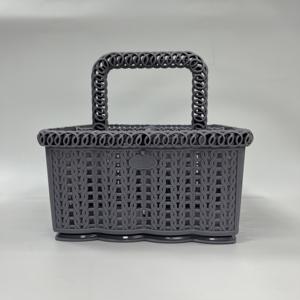 <b>Wholesale</b> OEM ODM Sculpted Designer Plastic Storage Basket with Handle Tasteful <b>Domestic</b> Utility Basket & Boxes - Product Image 1
