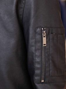 Veste de motard Varsity en cuir pour hommes coupe-vent d'hiver avec personnalisation complète - Product Image 4