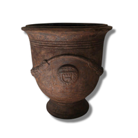 Pot de fleurs en fibre de verre de luxe, grand récipient décoratif de jardin, style urne classique, décoration de plantes et de fleurs pour patio extérieur