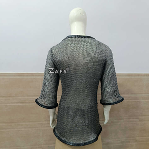 Camisa de malla medieval de acero suave Hauberk, arandela plana remachada, armadura de anillo para disfraces vikingos, Cosplay, precios al por mayor - Product Image 3
