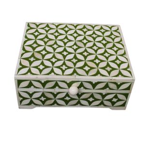 REFER BOX HECHO A MANO BONE INLY BOX Fabricante India Tamaño personalizado y diseño Incrustaciones de hueso para la venta Joyero - Product Image 4