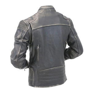Chaqueta de Cuero Genuino de Lujo para Hombre, Talla Grande, Estilo Motero Vintage, Cierre de Cremallera, Impermeable, Resistente al Viento, Ropa Casual de Calle para Invierno - Product Image 3