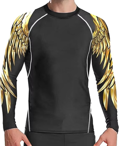 Men's Sports T-shirt Compression Long Sleeve Rash Guard Fitness Wear <b>Print</b> Custom ODM/OEM MMA Bjj Rashguard - Product Image 4