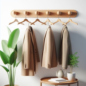 Perchero de madera de inspiración retro, organizador de entrada y pasillo funcional, solución de almacenamiento sofisticada - Product Image 3