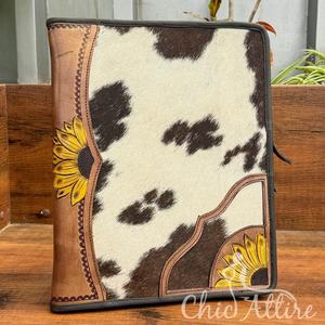 Produits de classement personnalisés classeur à anneaux en métal cuir de haute qualité A4 en cuir usiné à la main - Product Image 1