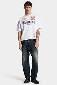 Jean en denim délavé respirant et écologique pour homme, 100 % coton, avec détails boutonnés, coupe droite décontractée - Product Image 6