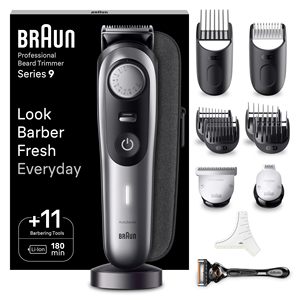 Tondeuse à barbe électrique rechargeable de haute qualité, rasoir professionnel en acier inoxydable réglable pour cheveux, pour les francophones - Product Image 1