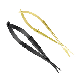 Micro tijeras de alta calidad, cuchillas afiladas y duraderas de Color negro y dorado, tijeras de resorte personalizadas de 2 piezas - Product Image 5