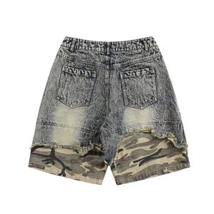 Été Unisexe Hip Hop Ripped Hole Denim Shorts Black Punk Wash Baggy Work Shorts Vintage Raw Edge Casual Denim Jorts - Product Image 3