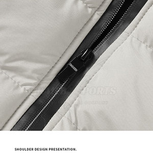 High Quality Custom Canvas Puffer <b>Jacket</b> with Stand Collar Winter <b>Waterproof</b> <b>Breathable</b> <b>Lightweight</b> Outdoor Wholesale - Product Image 5
