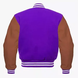 High Quality Custom Print Embroidered <b>Canvas</b> Stand Collar Front Logo Oversized Varsity <b>Jacket</b> for <b>Men</b> - Product Image 4