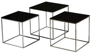 Tables imbriquées légères en métal de style nouveau en plusieurs couleurs et designs pour le bureau à domicile, le restaurant et le salon. - Product Image 6