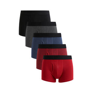 Boxer classique de couleur unie pour homme Design simple et élégant Matériau respirant doux au toucher pour le confort du bureau à domicile-Choix polyvalent - Product Image 5