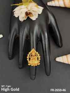 Bagues de doigt en or de haute qualité, bijoux ethniques indiens traditionnels, bagues statement faites à la main, idéales pour les mariages - Product Image 4