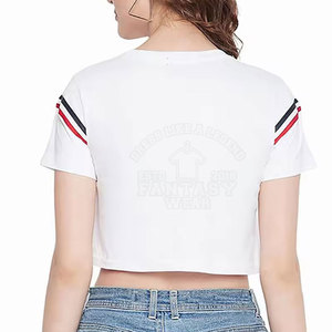 Camiseta Corta para Mujer, Diseño de Moda, Informal, Veraniega, Transpirable, Ligera, Cómoda - Product Image 6