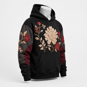 Sudadera con capucha moderna para hombre con estampado en relieve que combina gráficos dimensionales, comodidad y una silueta relajada para un estilo urbano diario. - Product Image 3