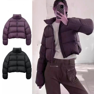 Women Winter Padded <b>Short</b> Coat Wear Zipper <b>Jacket</b> Stand Collar Warm Lady Solid Color Outwear Puffer Casual Quilted <b>Jacket</b> - Product Image 3