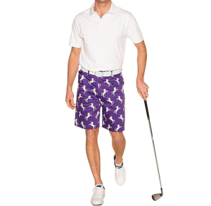 Pantalones cortos de golf ecológicos sólidos impresos personalizados OEM Spandex/poliéster Ajuste cómodo Impresión de logotipo de secado rápido MOQ bajo disponible - Product Image 3