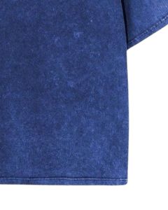 Camiseta Unisex Extra Grande de Algodón Azul Lavado, Estilo Vintage con Lavado Ácido, Hombros Caídos, Ropa de Calle Informal de Verano, Camiseta Unisex - Product Image 5
