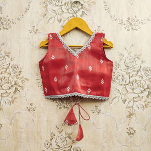 Shoryam Fashion Girls Party Wear Lehenga Choli |   Ensemble traditionnel ethnique pour enfants en polyester imprimé rouge, longueur au sol, avec dupatta - Product Image 5